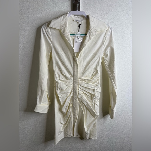 NWT Grey Lab Collared Front Ruched
Dress in Ivory Sz XS - Picture 1 of 15